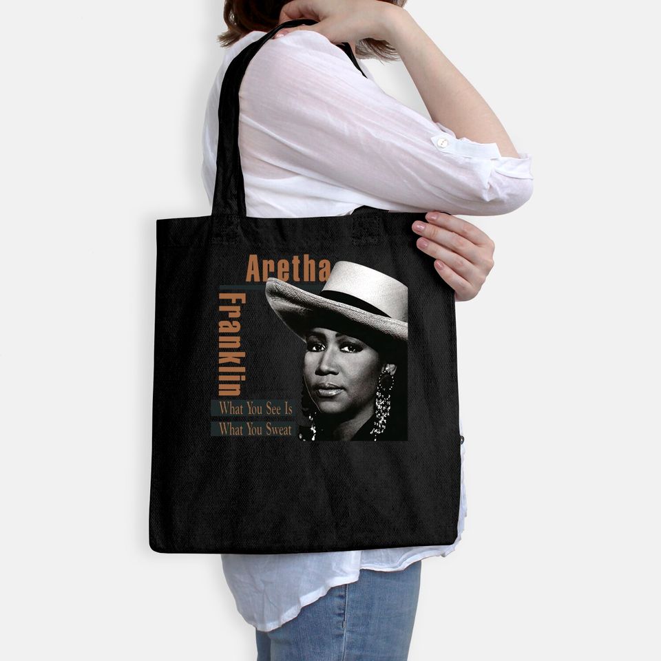 Aretha Franklin What You See is Womens Creative Print Tote Bag Black