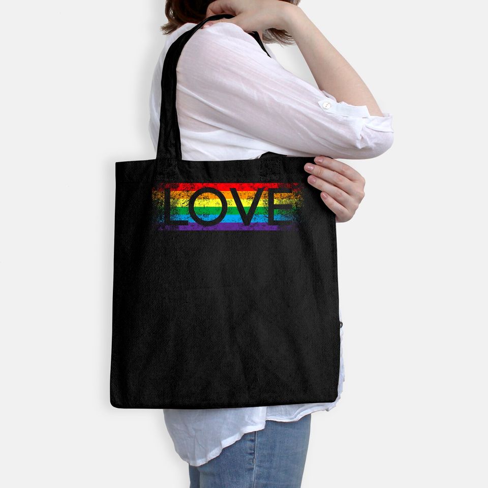 Men's Gay Pride Rainbow Love Tote Bag