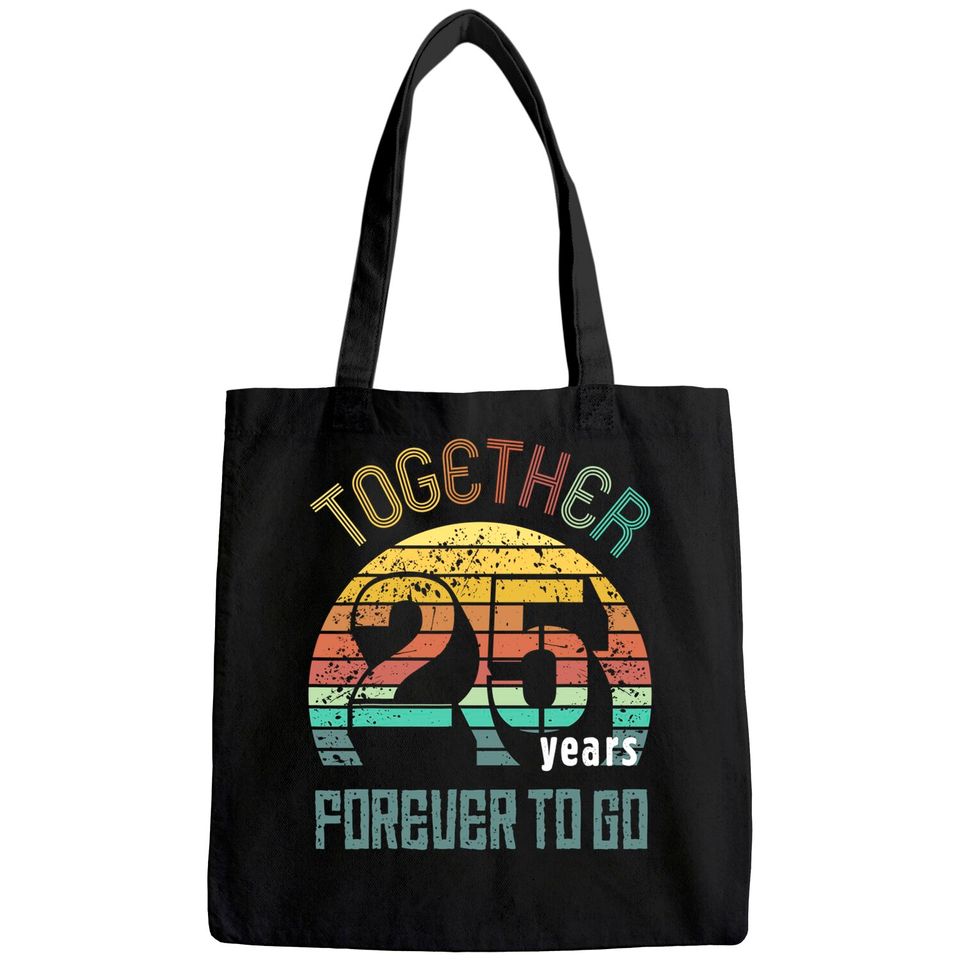 25th Years Wedding Anniversary Gifts For Couples Matching Tote Bag