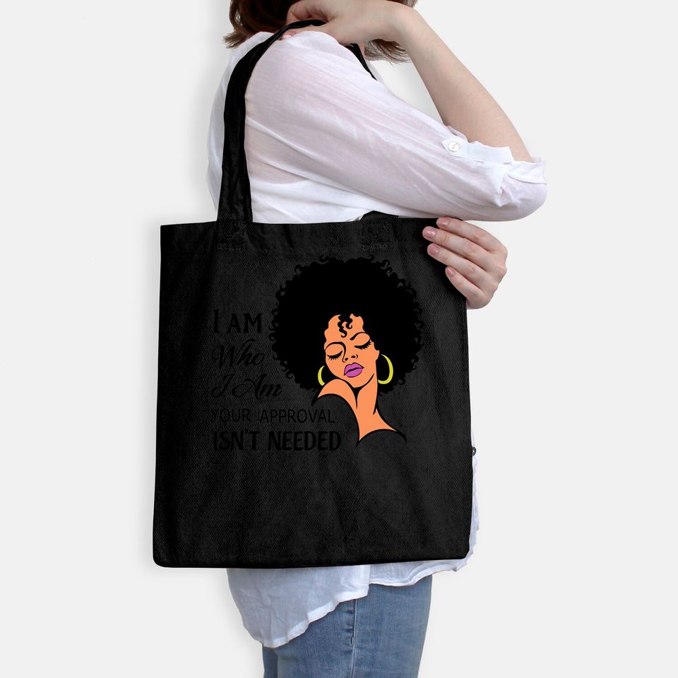 Black Queen Lady Curly Natural Afro African American Ladies Tote Bag