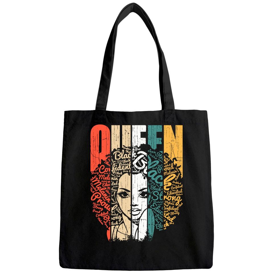 African American Tote Bag for Educated Strong Black Woman Queen Tote Bag