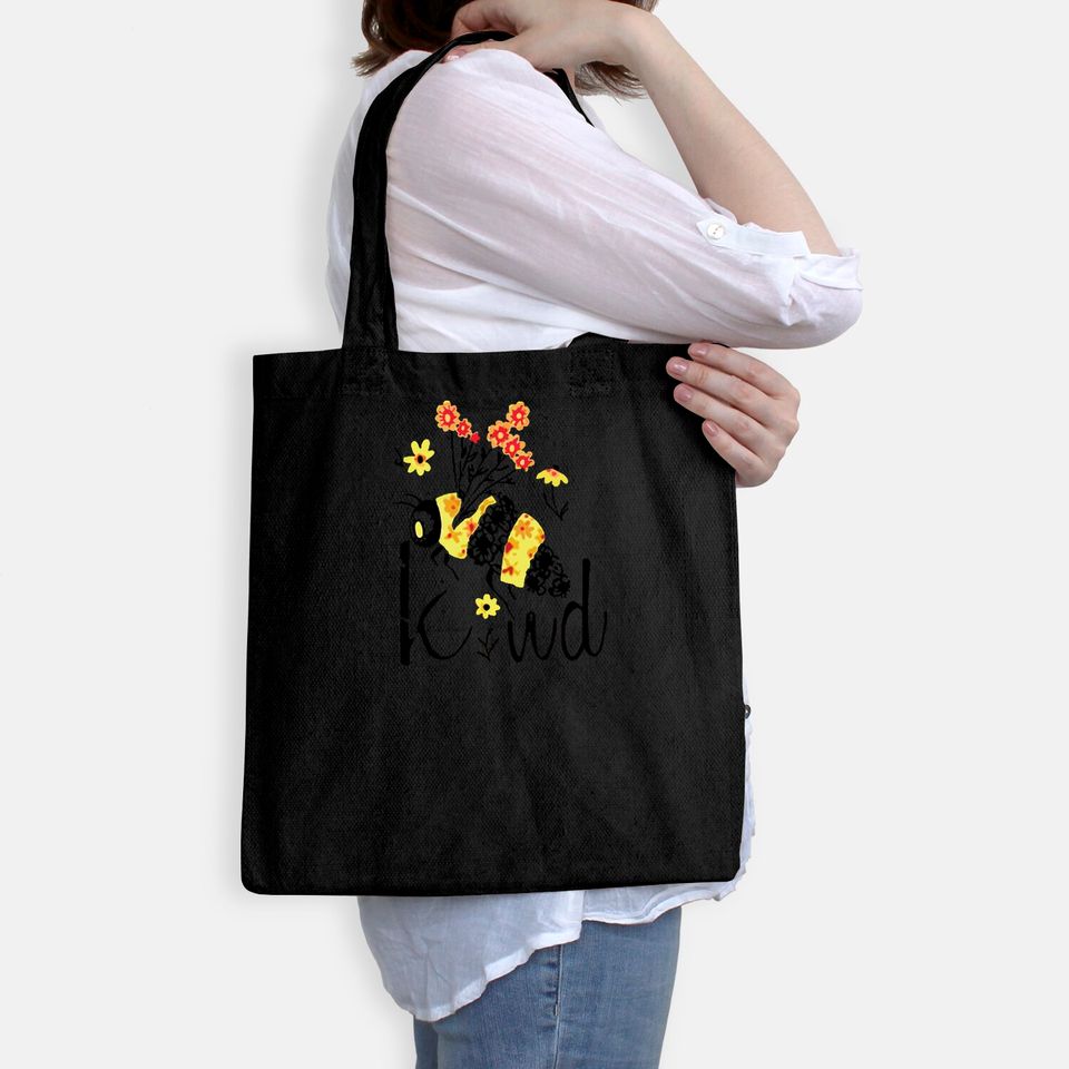 Bee Kind Graphic Floral Tote Bag