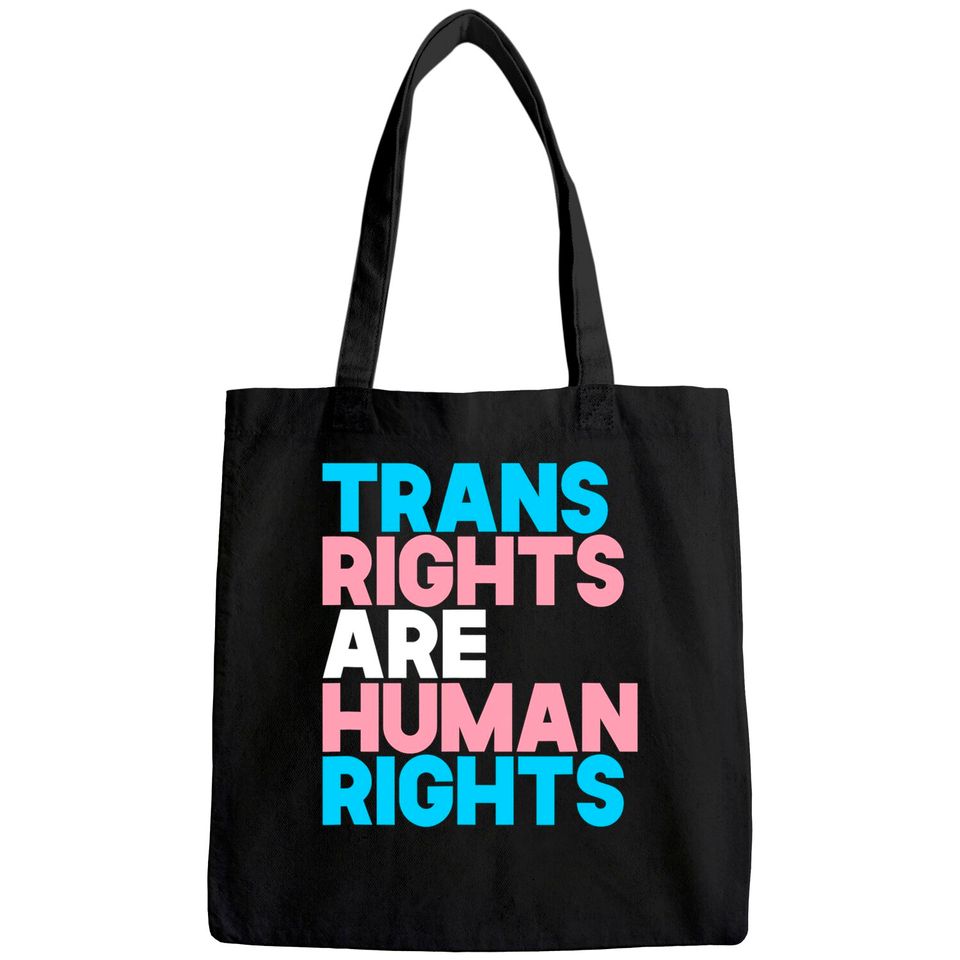 Trans Right are Human Rights Tote Bag Transgender LGBTQ Pride