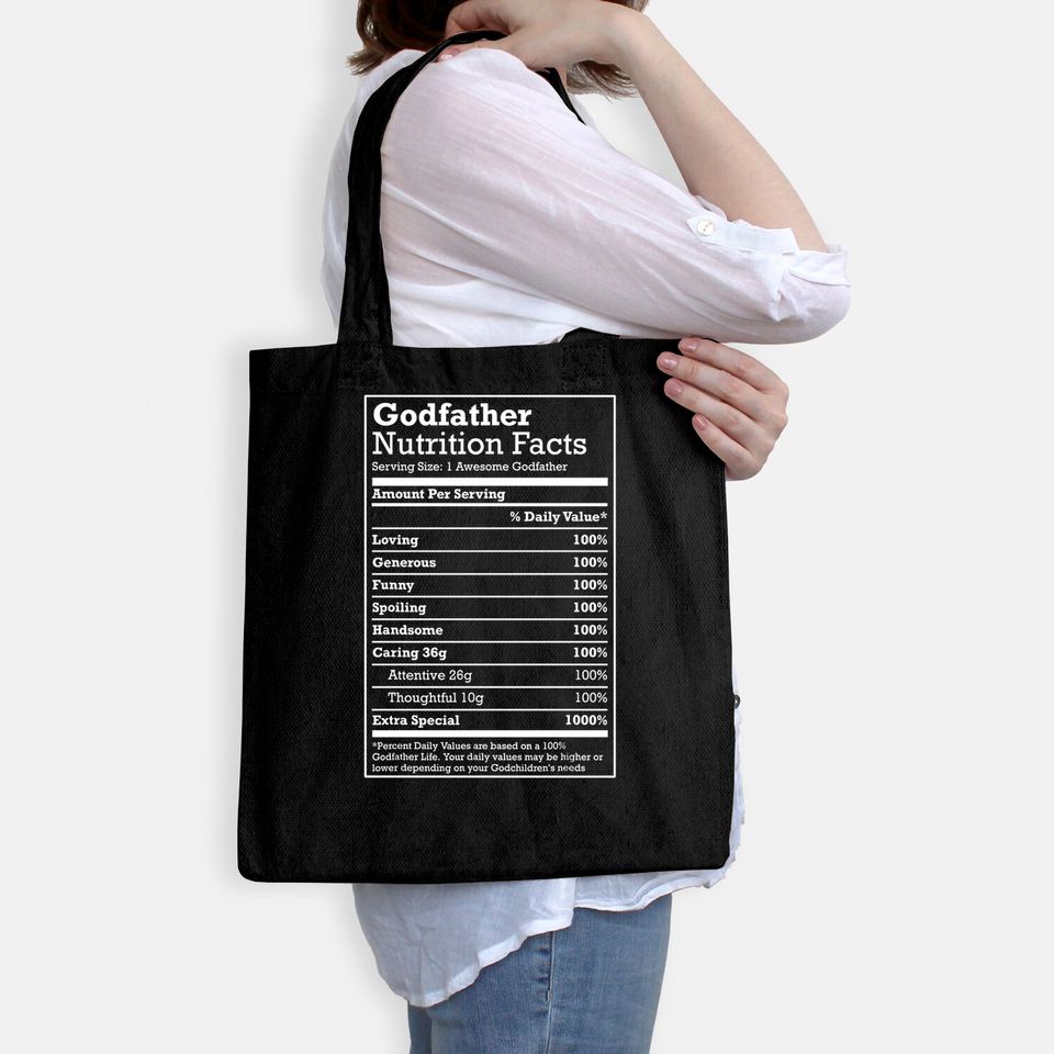 Godfather Nutritional Facts Funny Family Gift from Godchild Tote Bag