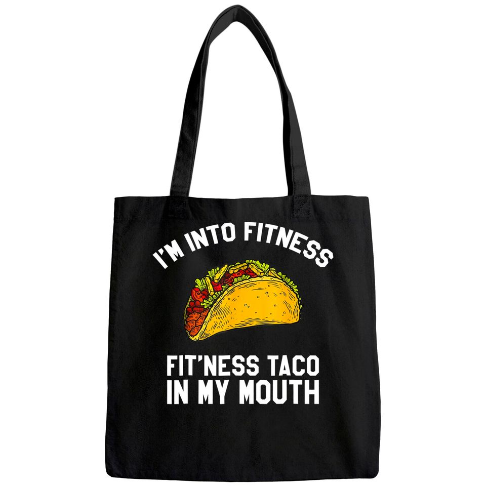 Mens Fitness Taco Funny Mexican Gym Tote Bag for Taco Lovers
