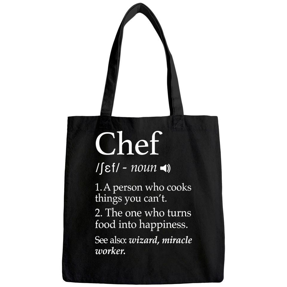 Chef Definition Funny Line Saying Cook Cooking Gifts Chefs Tote Bag