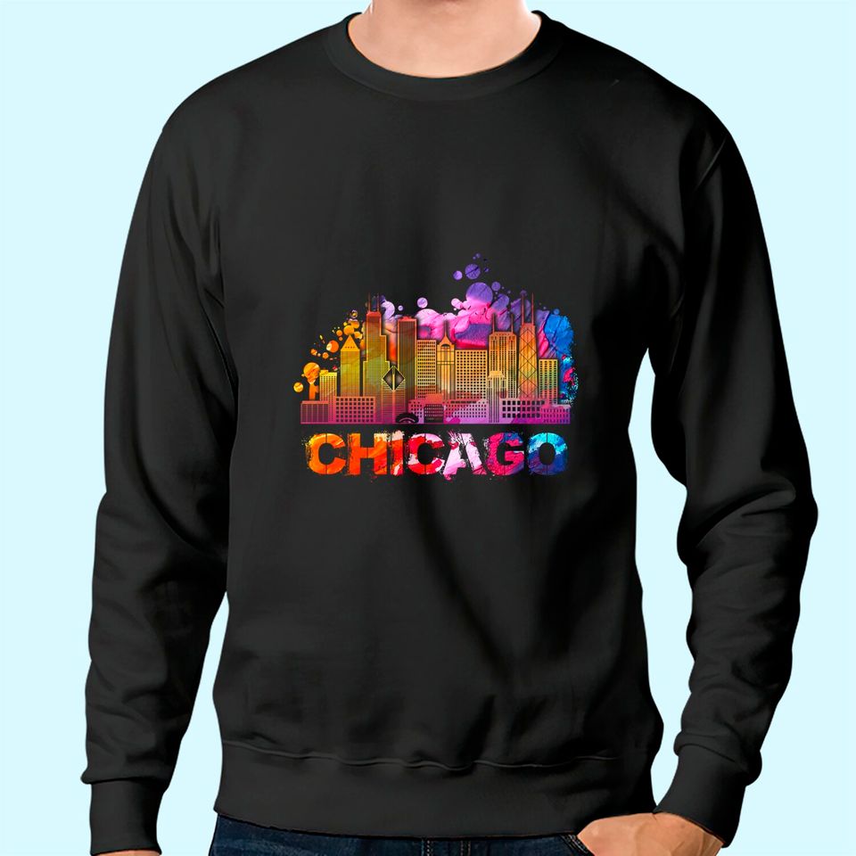 Retro Chicago Illinois Skyline Sweatshirt