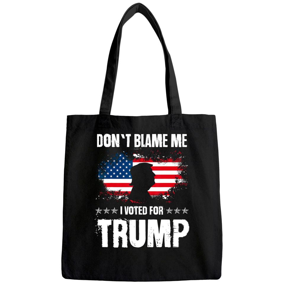 Retro I Voted For Trump Flag Made In Usa, Don't Blame Me Tote Bag