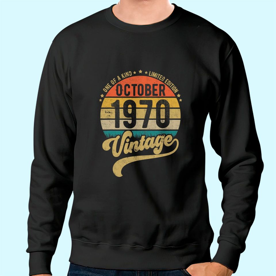 Reto Vintage 50th Birthday Born in October 1970 Sweatshirt