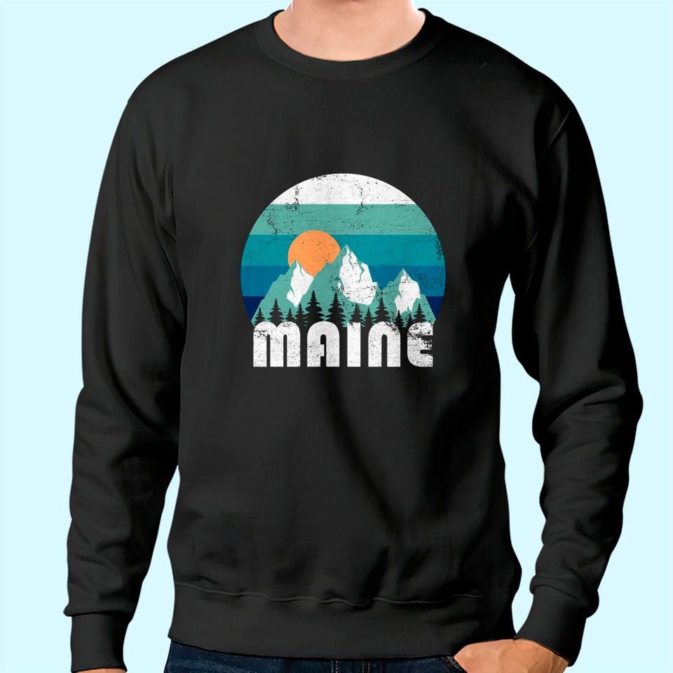 Maine State Retro Vintage Sweatshirt