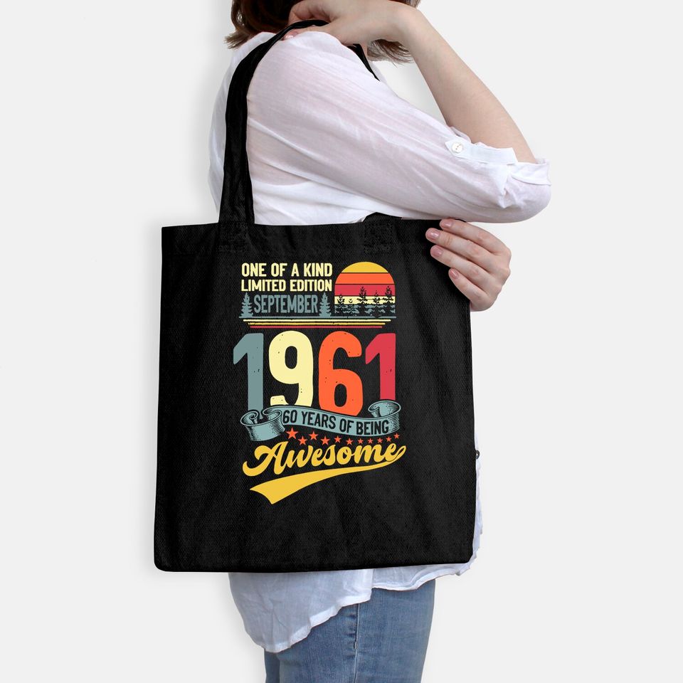60th Birthday September 1961 60 Years Old 60th Bday Month Tote Bag