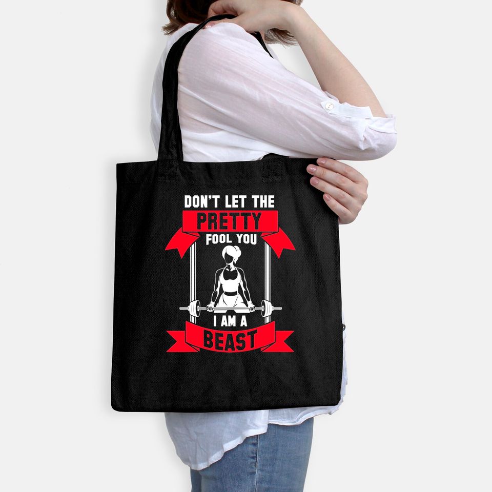 Women Weight-Lifting Workout Quote Funny Fitness Lover Gift Tote Bag