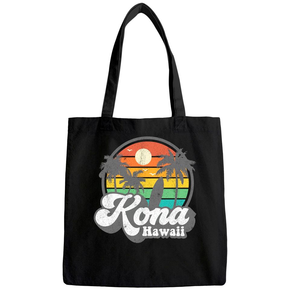 Vintage Kona Beach Hawaii Surf Hawaiian Surfing 70's Tote Bag