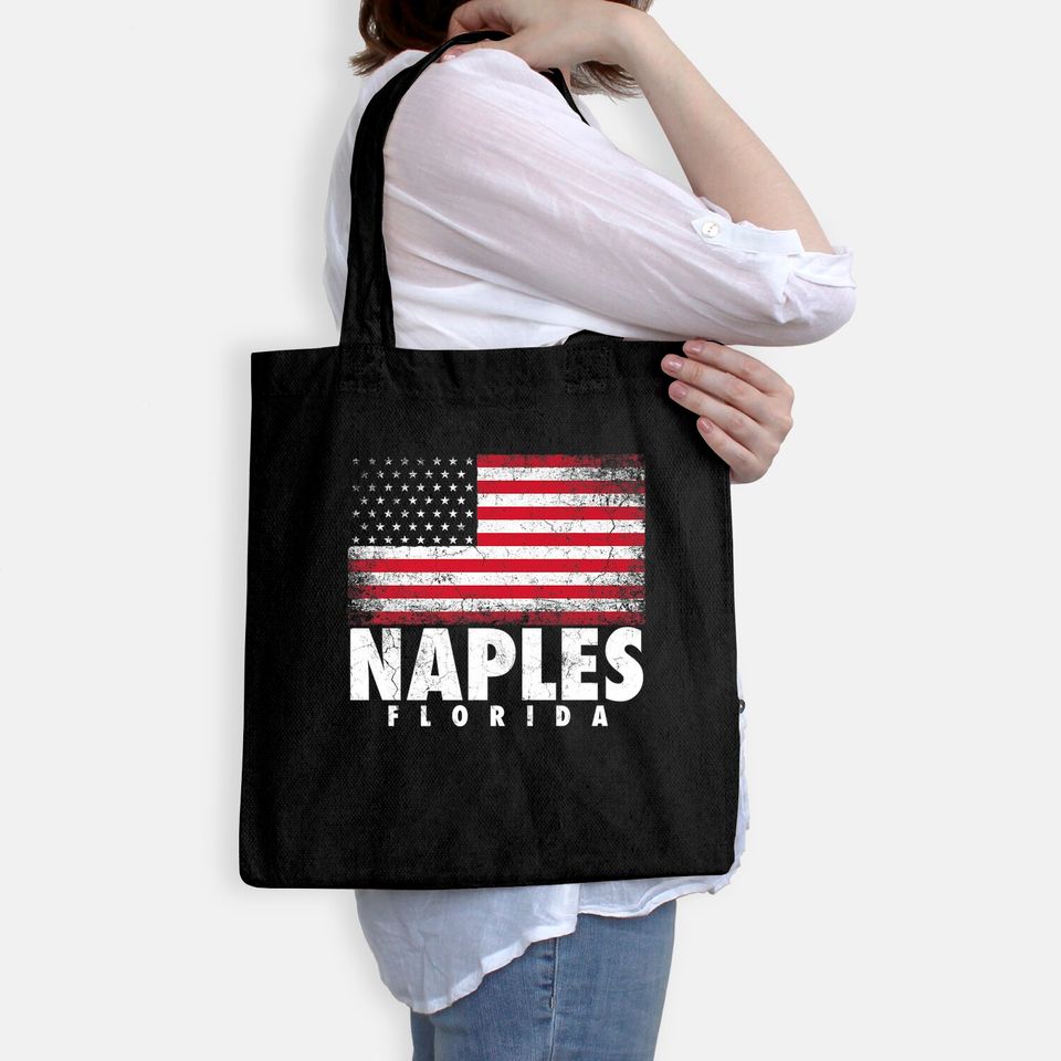 Naples Florida American Flag Tote Bag
