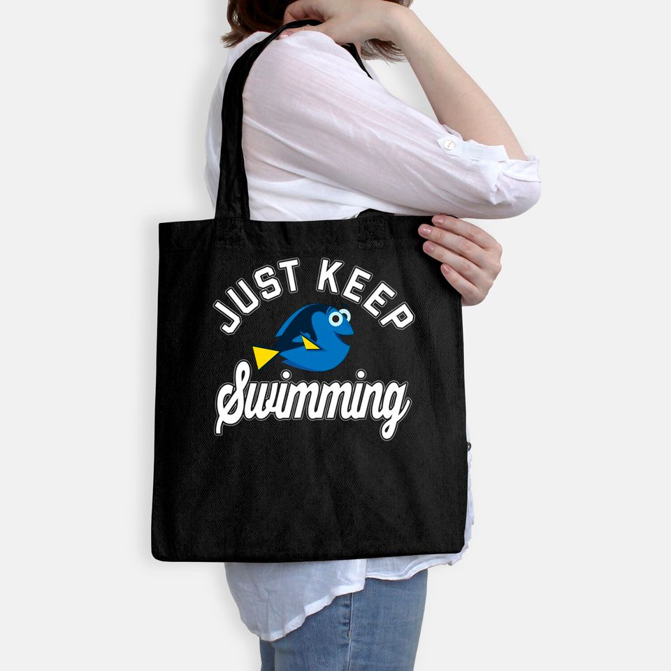 Finding Dory Keep Swimming Quote Tote Bag