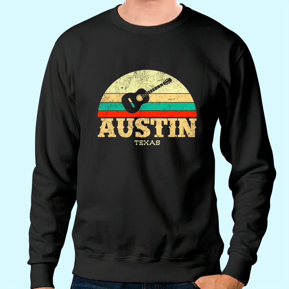 Retro Austin Texas Guitar Sweatshirt