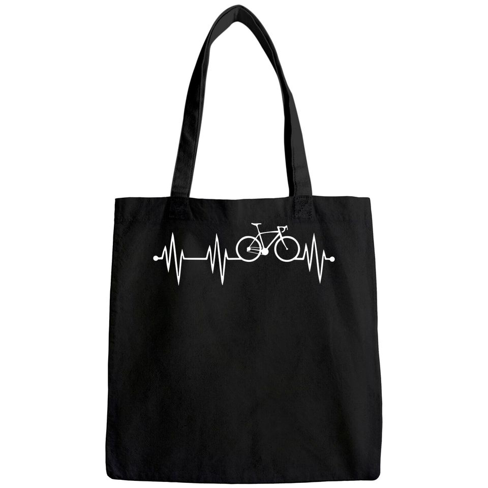 Bicycle heartbeat cycling for cyclist Tote Bag