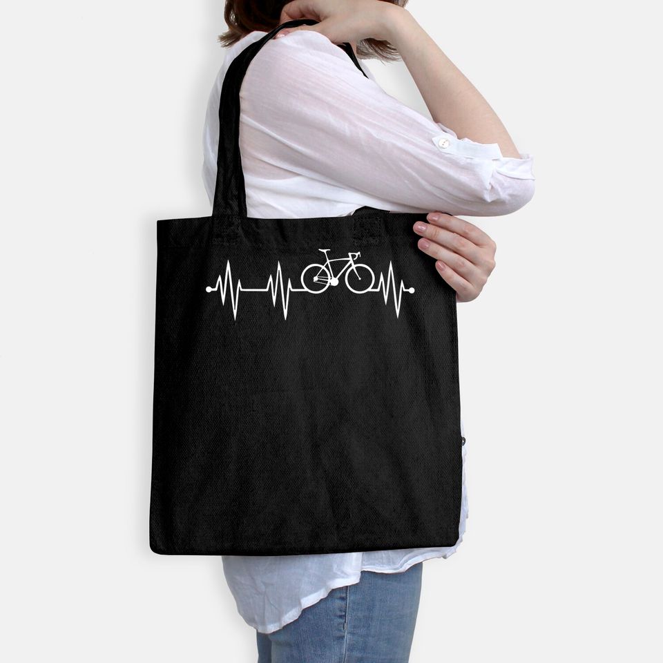 Bicycle heartbeat cycling for cyclist Tote Bag