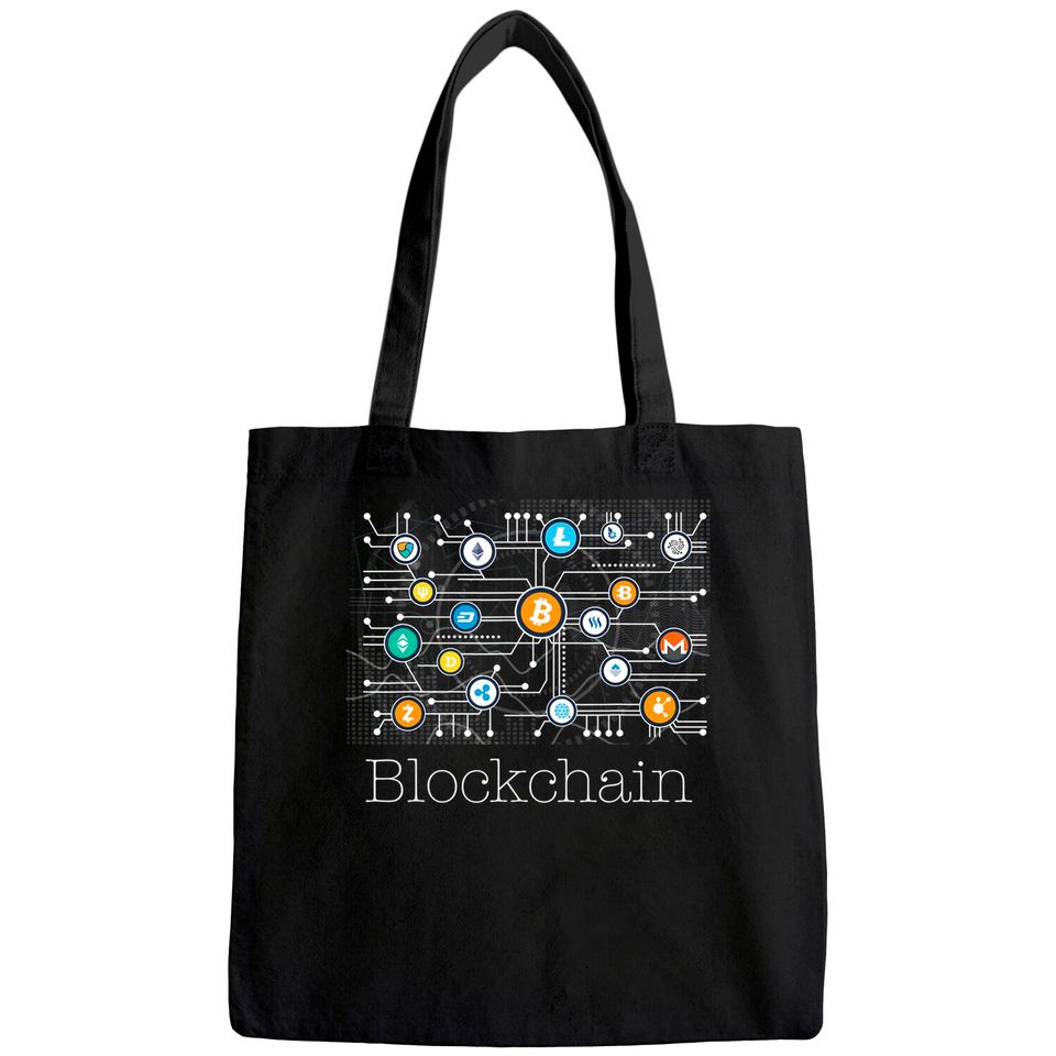 Blockchain Cryptocurrency Tote Bag BitCoin Crypto BTC Tote Bag