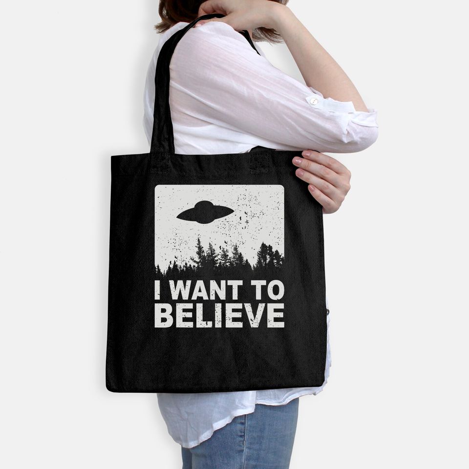 I Want To Believe Tote Bag I Aliens UFO Area 51 Roswell Tote Bag