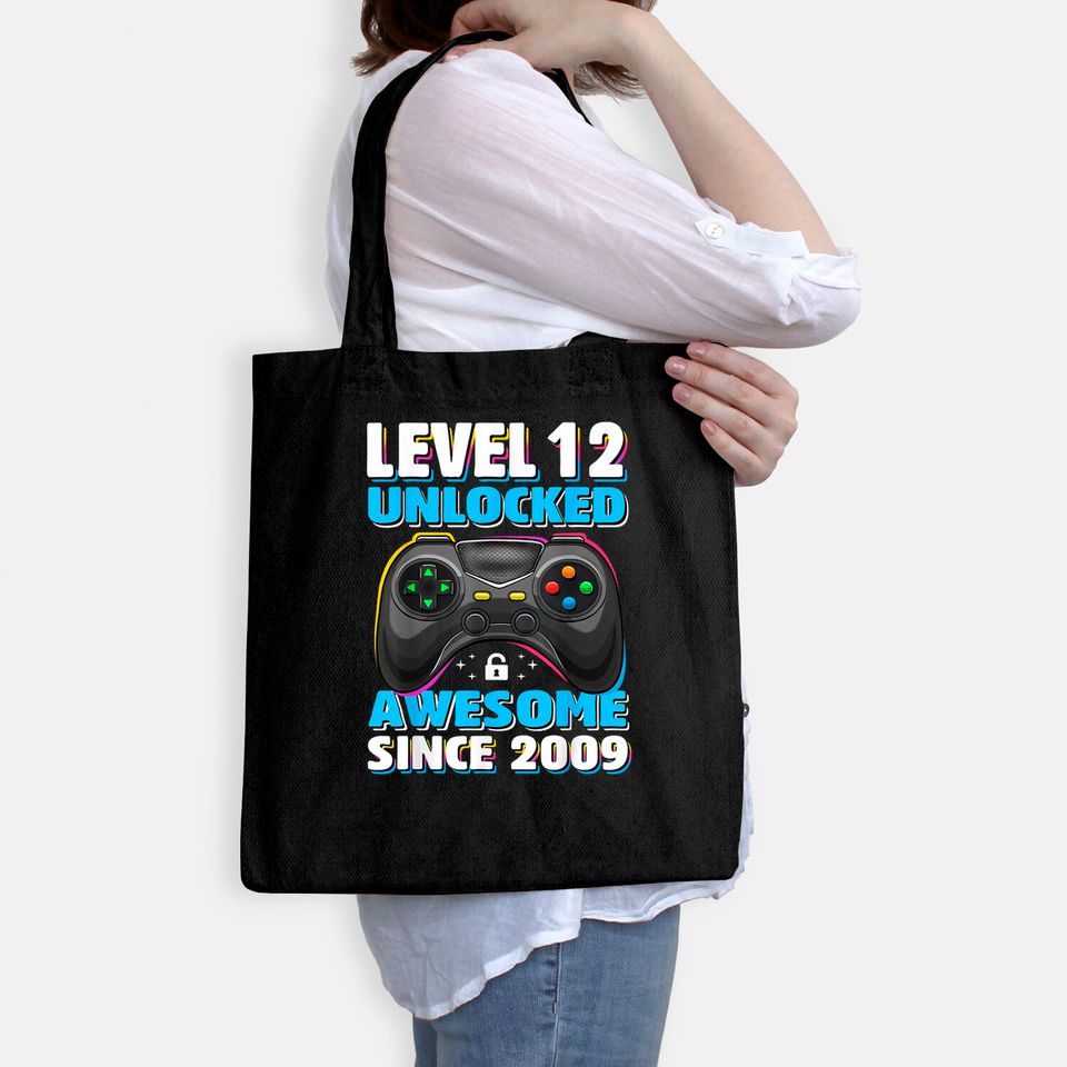 Level 12 Unlocked Awesome 2009 Video Game 12th Birthday Gift Tote Bag