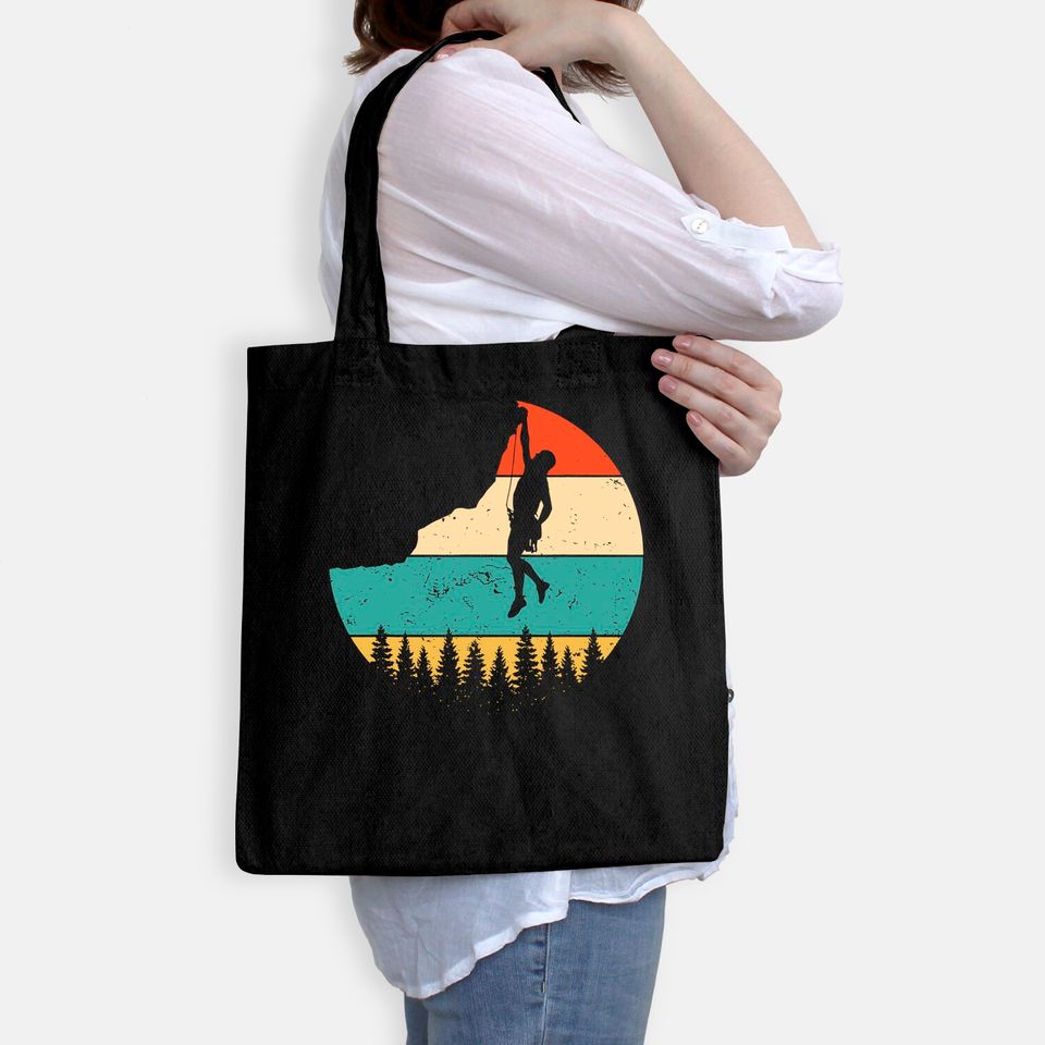 Vintage Rock Climbing Mountain Climber Tote Bag