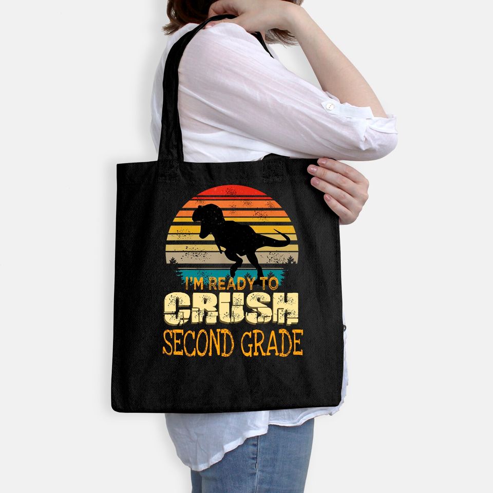 Ready To Crush First Grade 1st Day Of School Dinosaur Boys Tote Bag