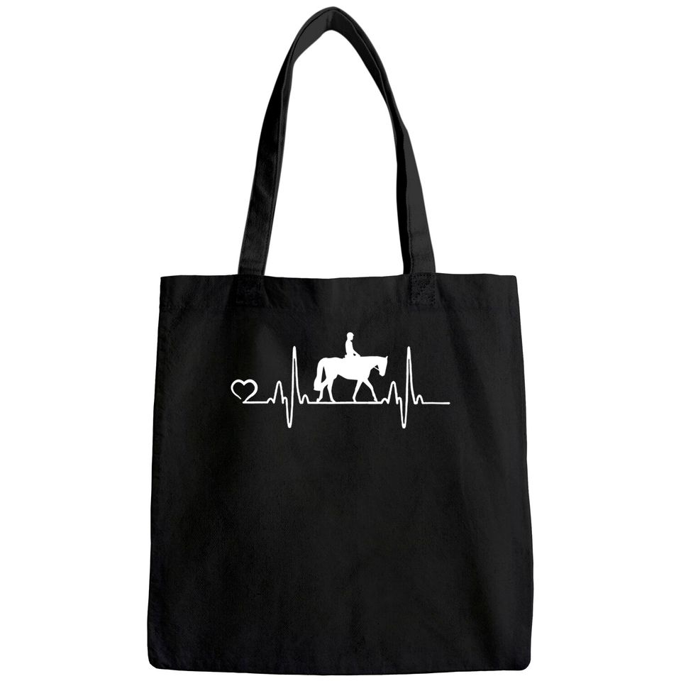 Horse Heartbeat Dressage Gift For Women and Girls Graphic Tote Bag