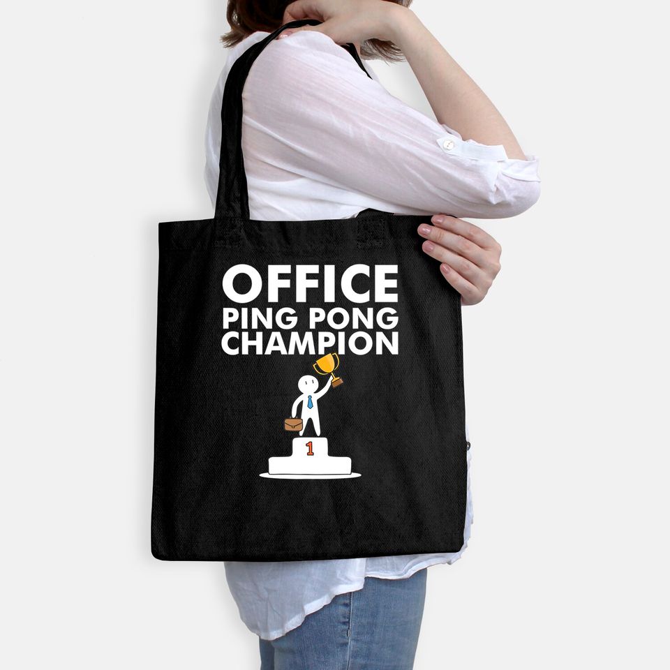 Office Ping Pong Champion and Table Tennis Tote Bag