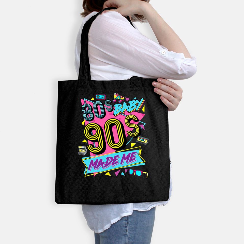 Vintage 1980s 80's Baby 1990s 90's Made Me Retro Nostalgia Tote Bag