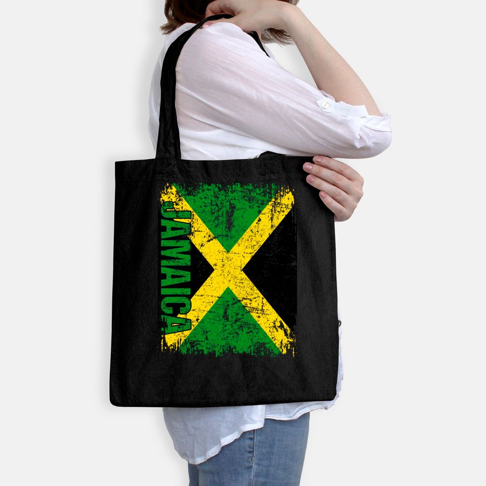 Jamaican Flag Vintage Distressed Tote Bag
