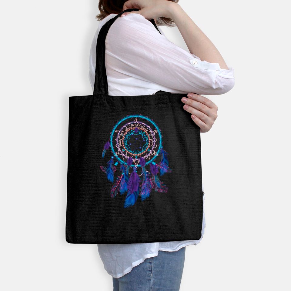 Colorful Dreamcatcher Feathers Tribal Native American Indian Tote Bag