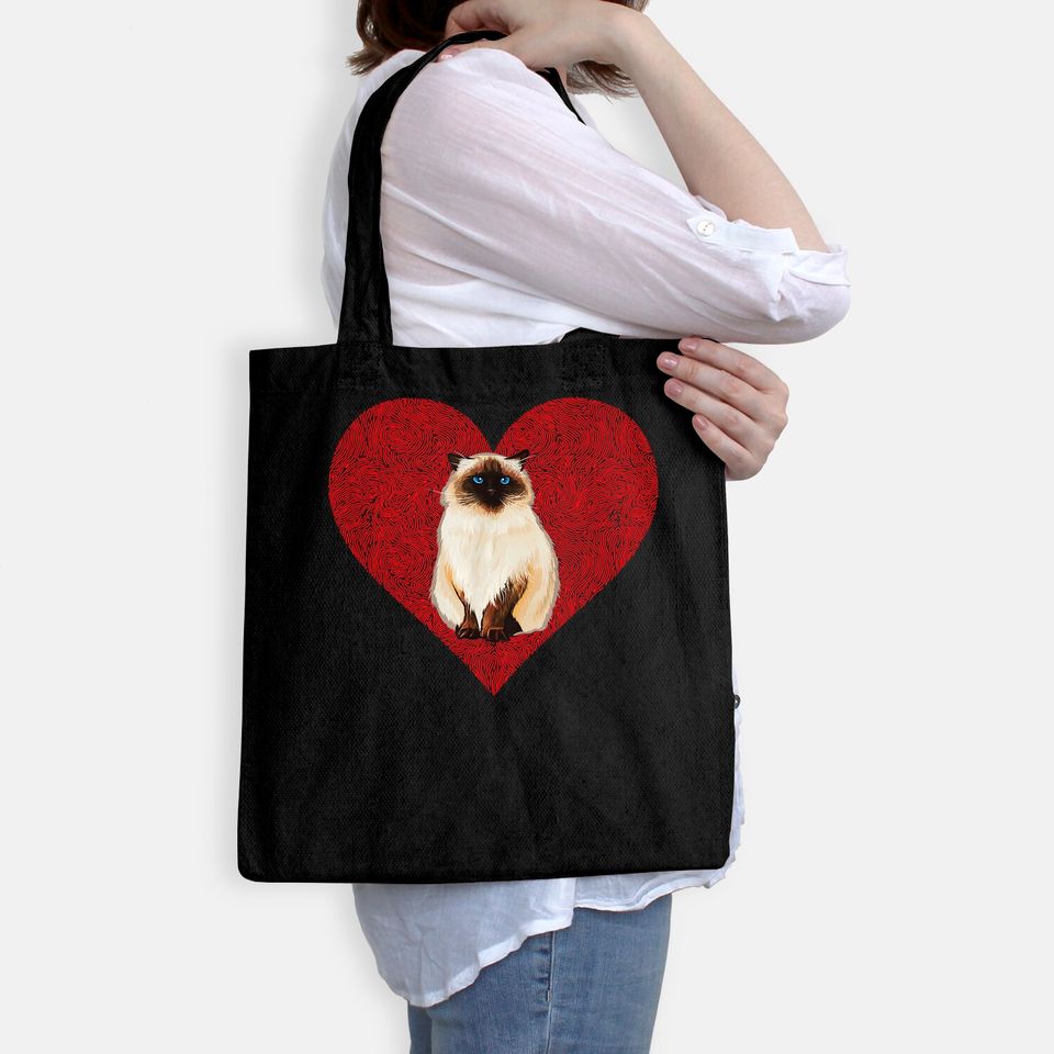 The Himalayan Valentines Day Cat Love Fingerprint Tote Bag