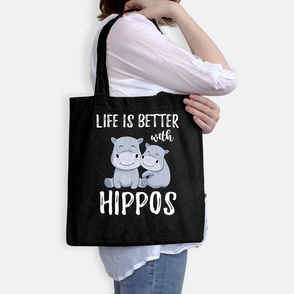 Hippopotamus Animal Lover Gift Idea Baby Hippo Tote Bag