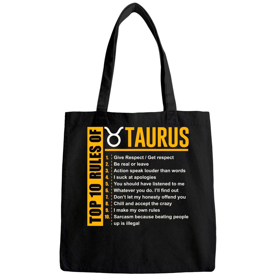 Top 10 Rules Of Taurus Zodiac Tote Bag