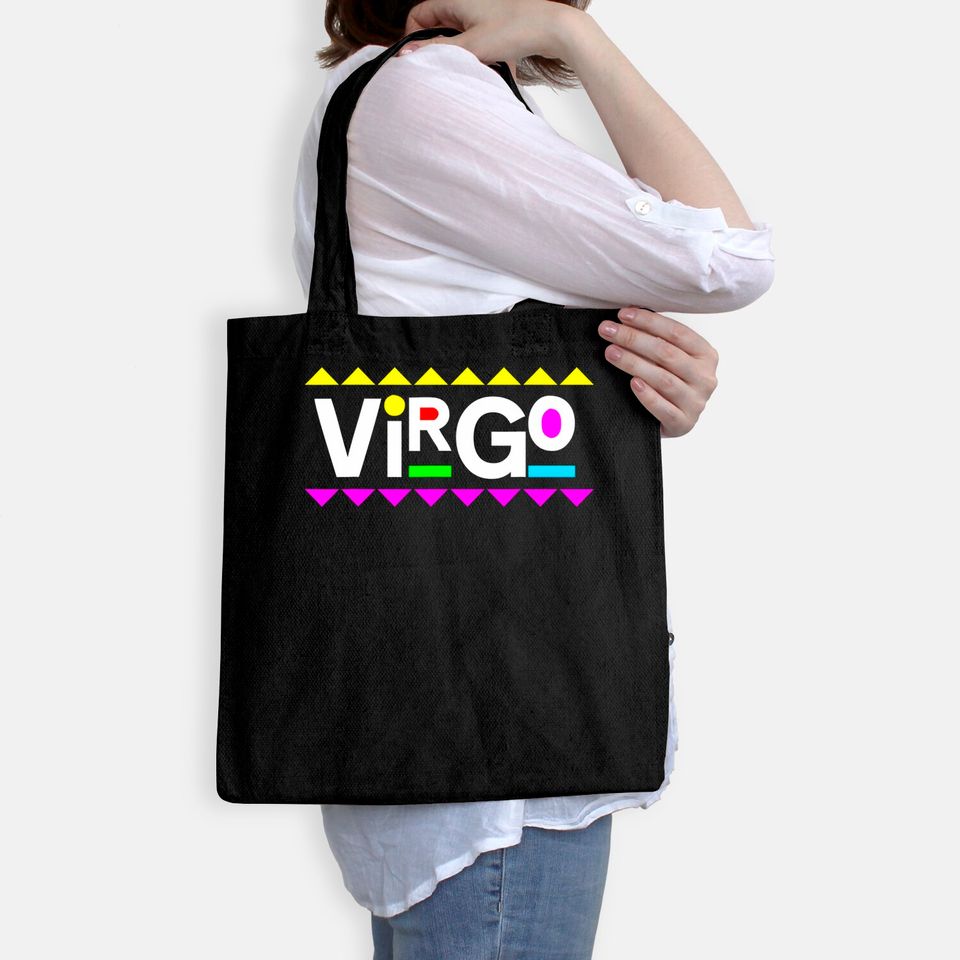 Virgo Zodiac Design 90s Style Tote Bag