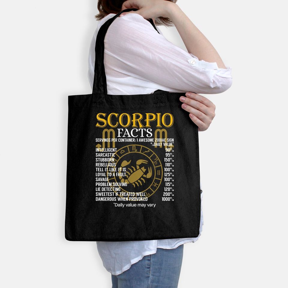Scorpio Facts Zodiac Sign Tote Bag