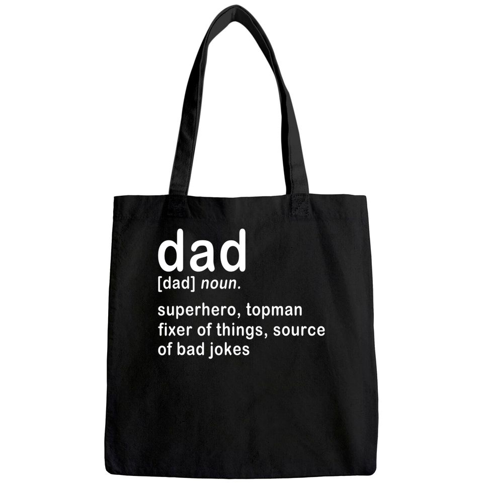Dad Definition Super Hero Dictionary Fathers Day Tote Bag