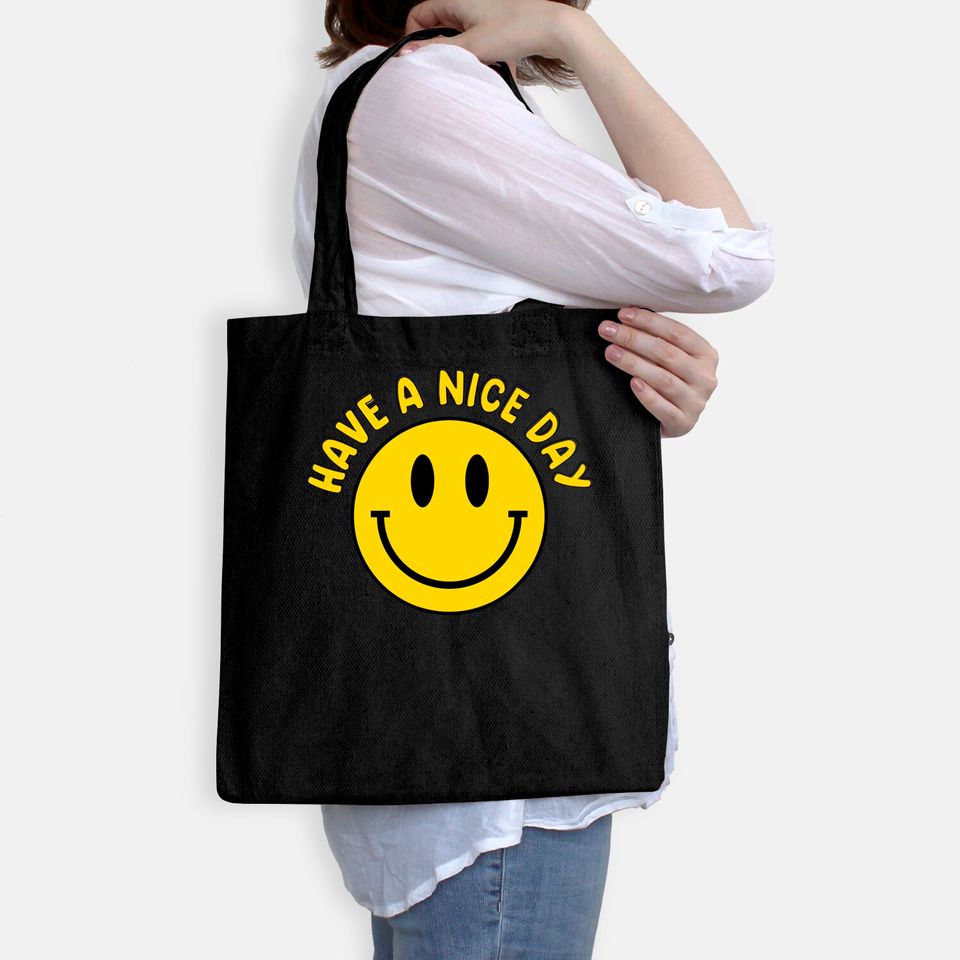 Have A Nice Day Smile Happy Face Emoji Retro Tote Bag