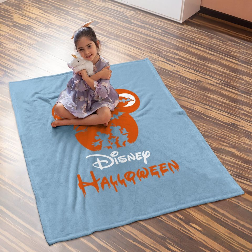 Disney Halloween Couple Mickey Minnie Baby Blanket