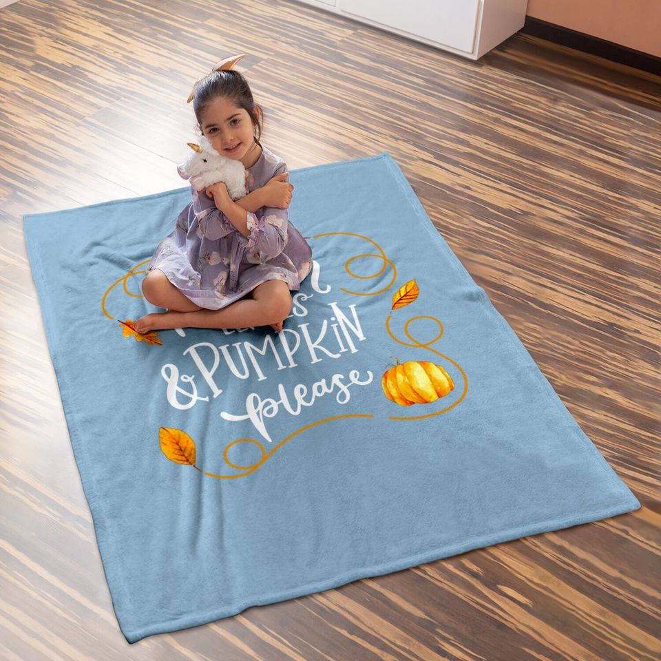 Autumn Leaves And Pumpkin Please Hello Fall Baby Blanket