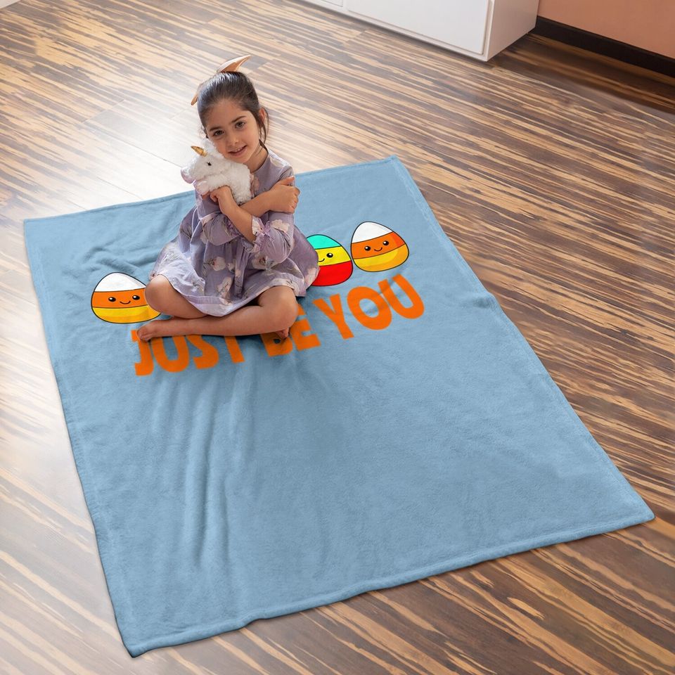 Halloween Be Yourself Be You Candy Corn Baby Blanket