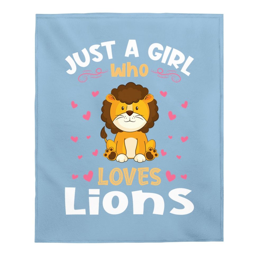 Just A Girl Who Loves Lions Cute Baby Blanket