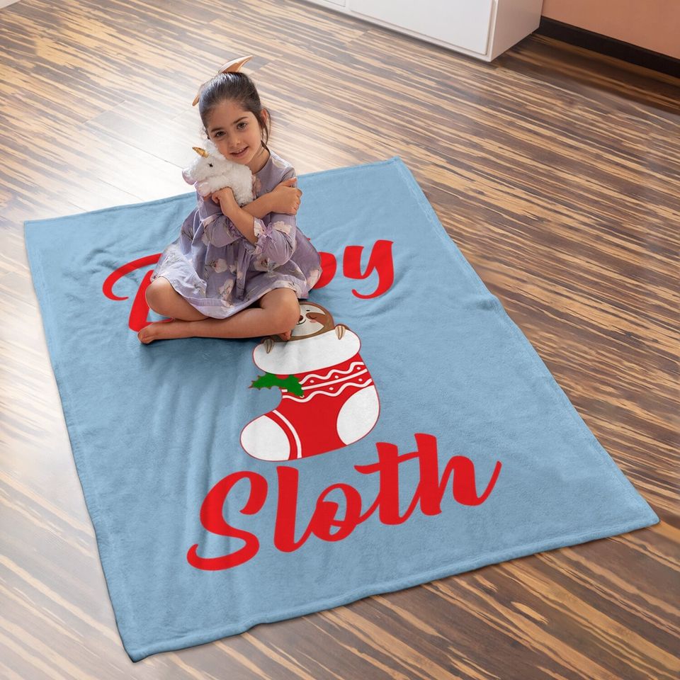 Sloth Christmas Family Matching Baby Baby Blanket