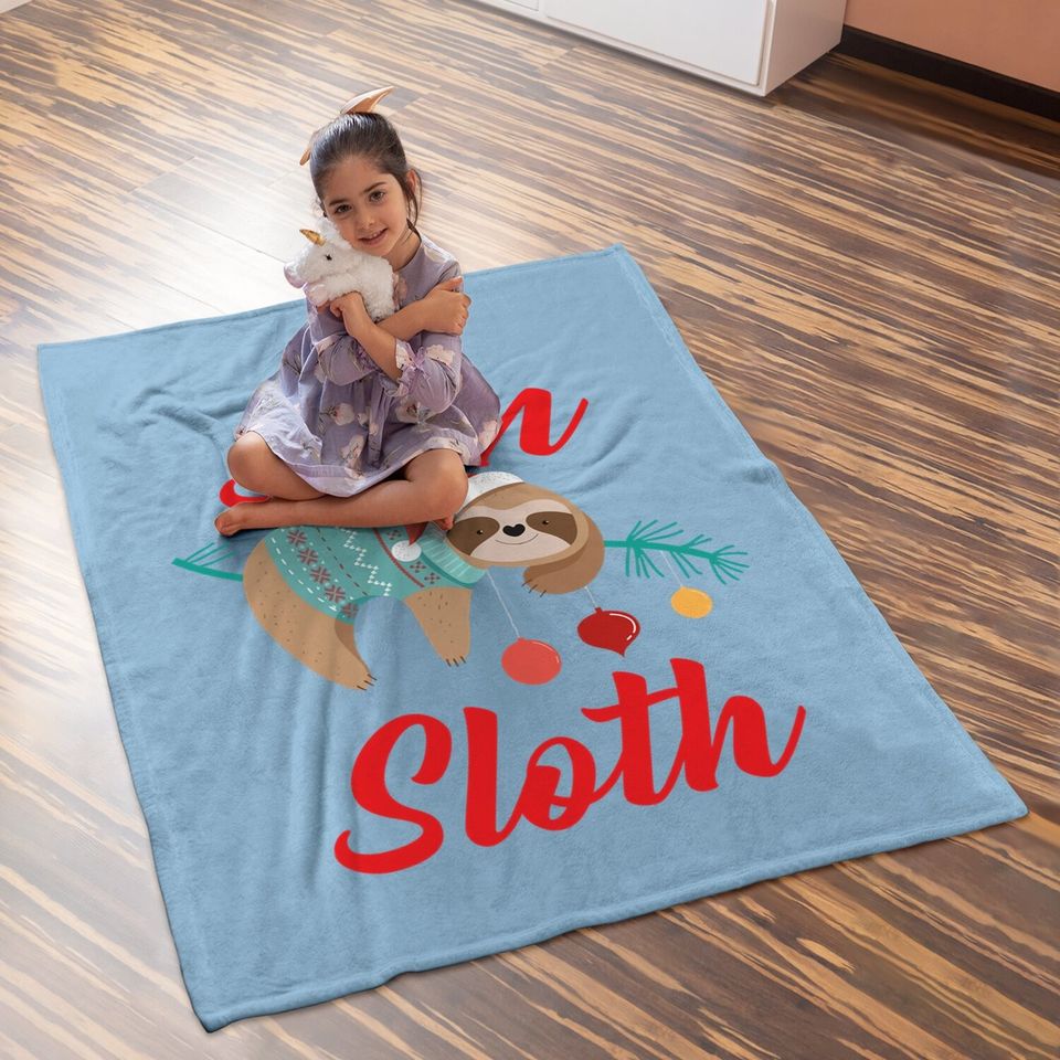 Sloth Christmas Family Matching Son Baby Blanket
