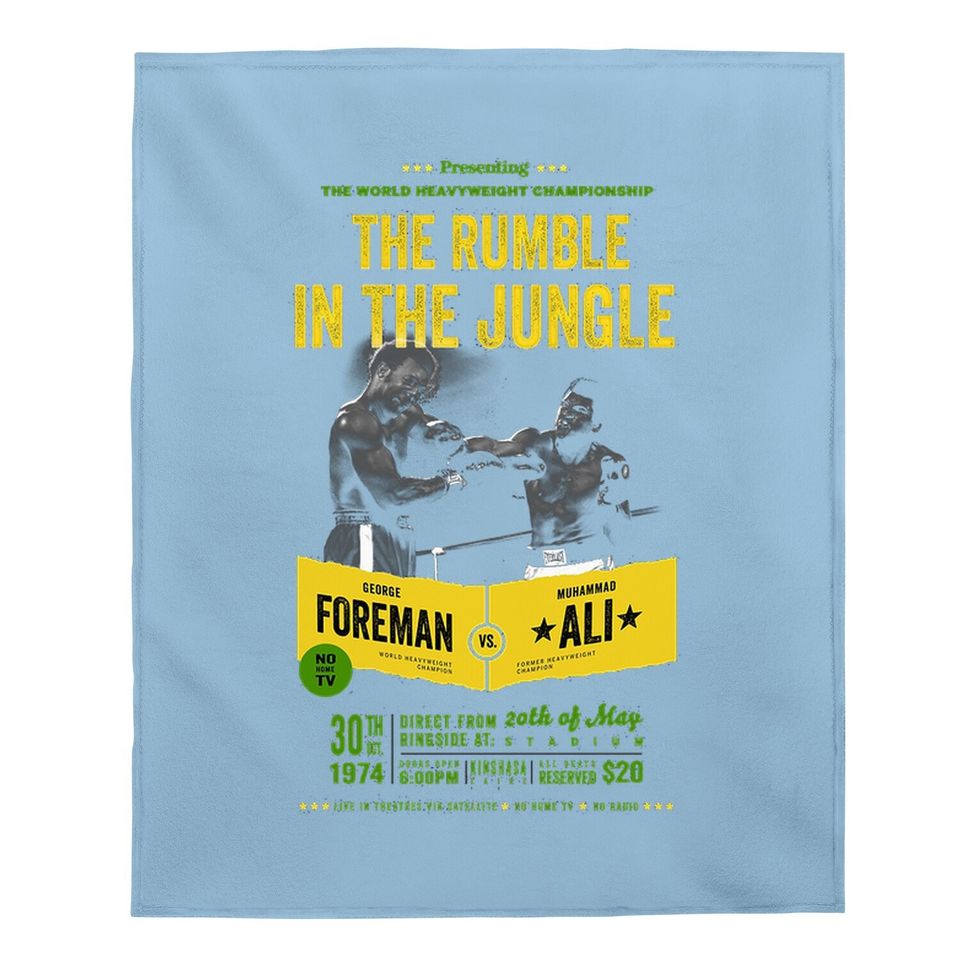 The Rumble In The Jumple Boxing Vintage Baby Blanket