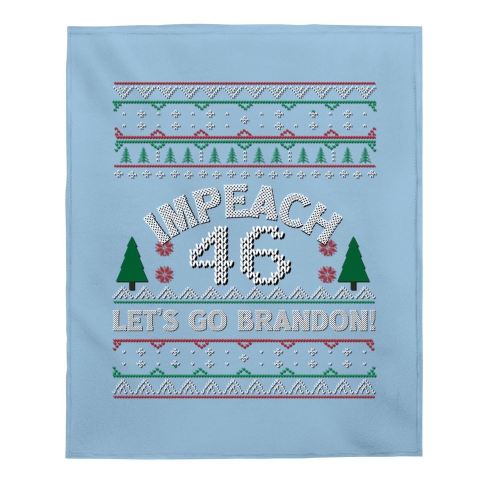 Let's Go Brandon Ugly Christmas Sweater Baby Blanket