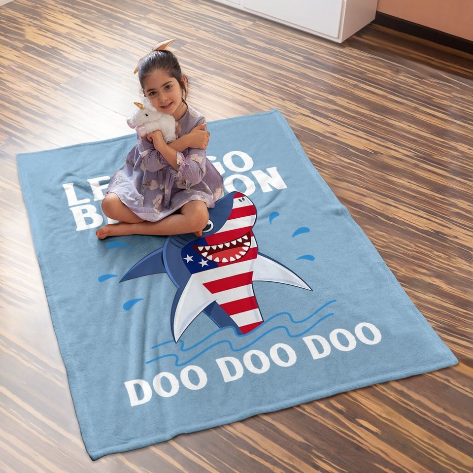 Let's Go Brandon Shark Doo Doo Baby Blanket