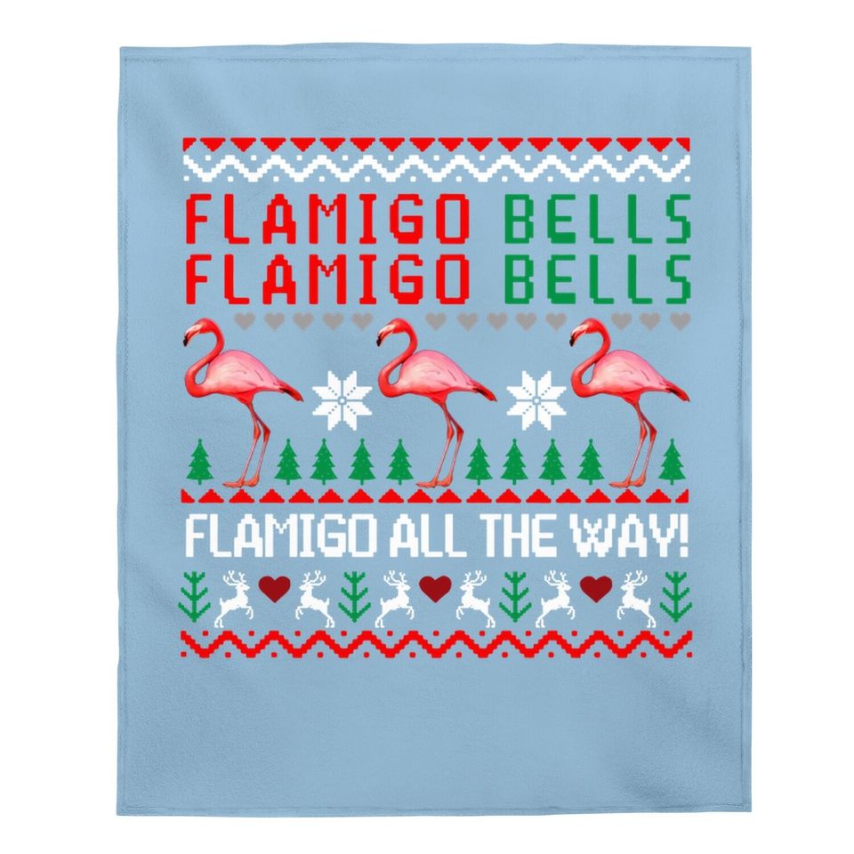 Flamingle Bells Christmas Baby Blanket