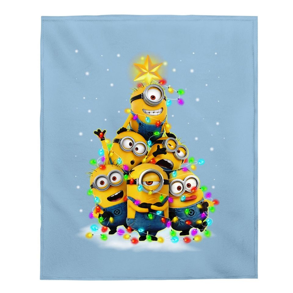 Minions Merry Christmas Tree Baby Blanket